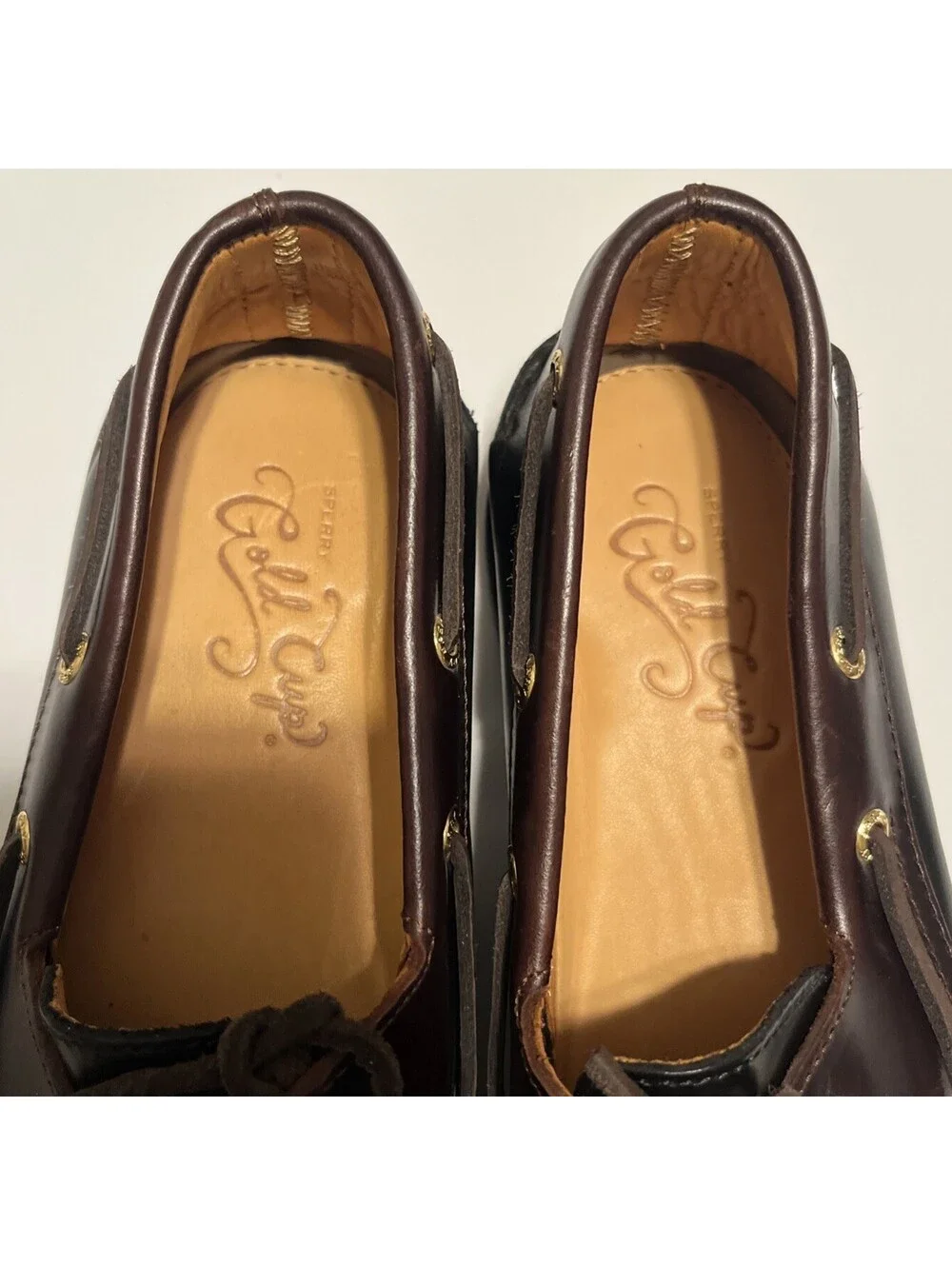 Sperry Top-Sider Gold Cup A/O 2-Eye Boat Shoes Black Leather Mens 11 STS12955